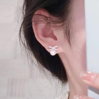 WG Jewelry ต่างหู แหวนหูมุก แบบเดียวกับสตาร์ ต่างหูแฟชั่น WG-E018 ของขวัญ