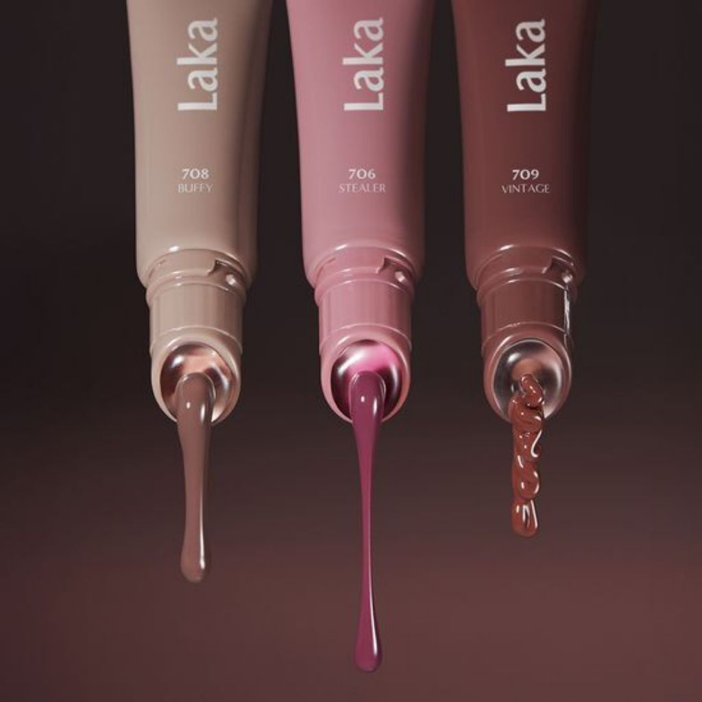 ใหม่ Laka fruity lip glotioner 10 สี ลิปหลอดหัวซิลิโคน