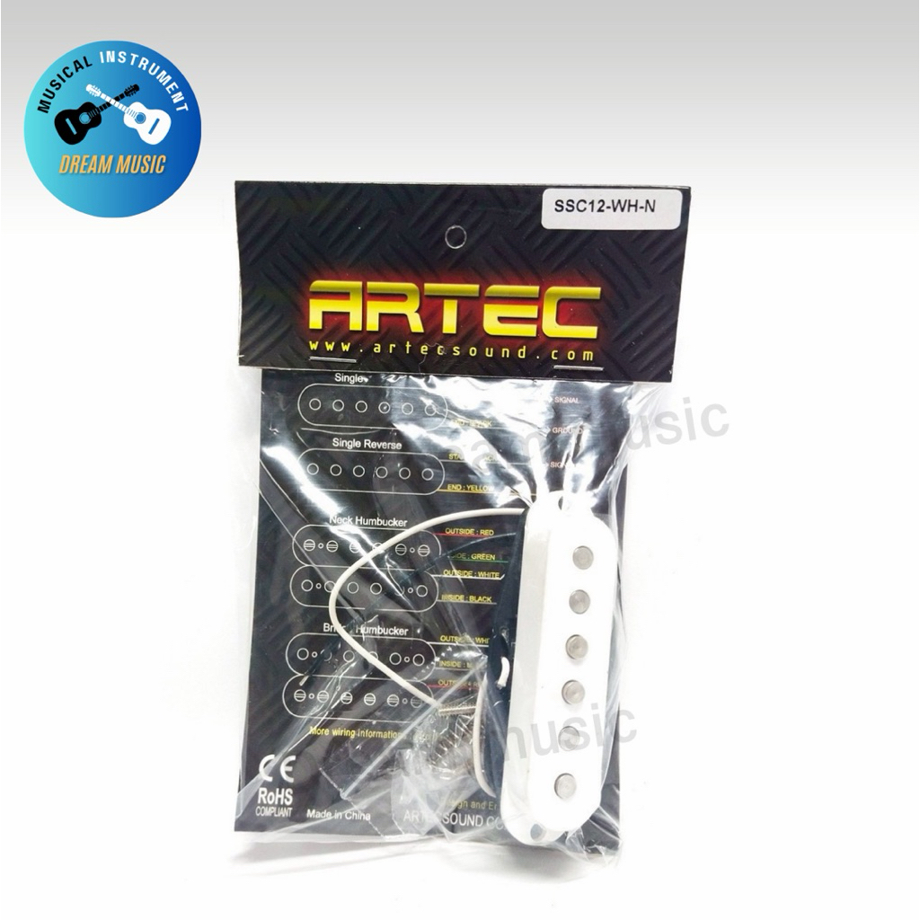 ปิ๊กอัพกีต้าร์ไฟฟ้าซิงเกิ้ลคอยล์ ARTEC รุ่น SSC12-WH-N(Single Coil)