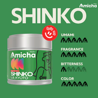 [AMICHA] - SHINKO (ชินโกะ) ขนาด 20 กรัม ผงมัทฉะ 100% 🌱 จากเมืองอูจิ, เกียวโต ประเทศญี่ปุ่น | Ceremonial grade