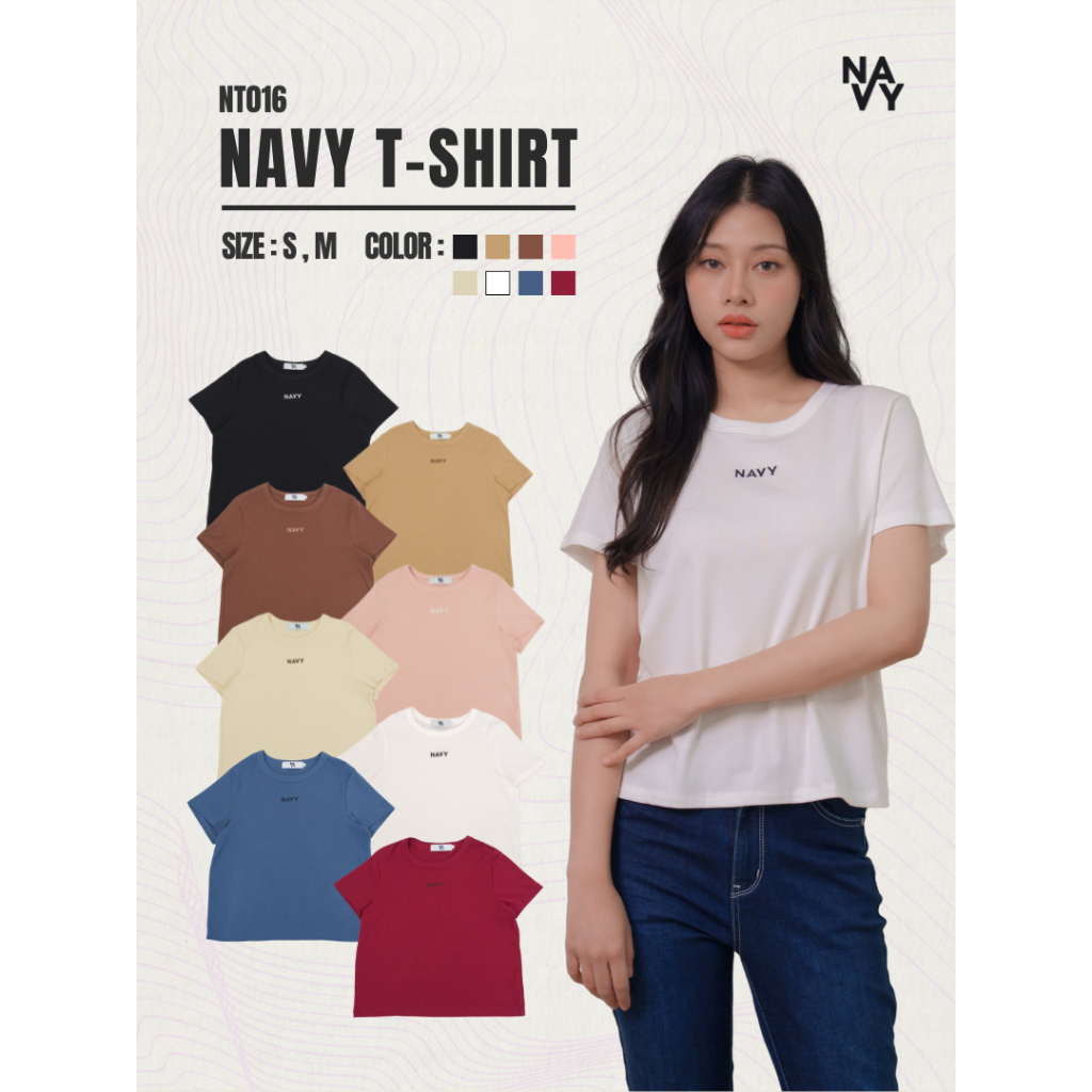 NT16 - NAVY T-Shirt เสื้อยืดคอกลม