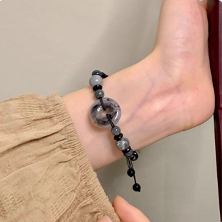 COD-ส่งเร็วจากไทย🎀สร้อยข้อมือหัวเข็มขัดนิรภัยประดับลูกปัด สา…