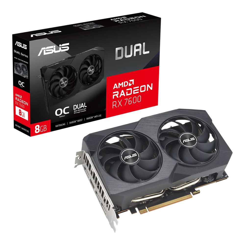 การ์ดจอ RX 7600 ASUS Dual 8GB GDDR6 | ของแท้ ประกันศูนย์ ASUS ไทย | 3DMark ผ่าน · Furmark ผ่าน