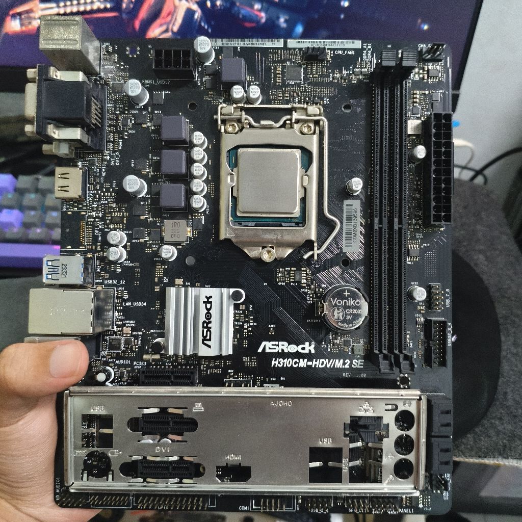 เมนบอร์ดมือสอง asrock h310cm-hdv/m.2 se gen 6-9 (1151v2)