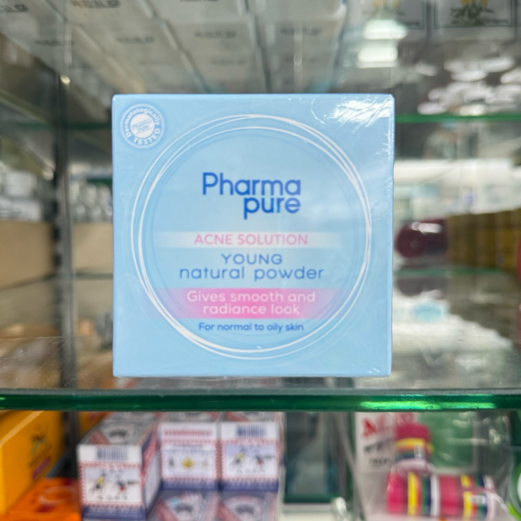 ราคาใหม่ 534 บาท Pharmapure Acne Solution YOUNG natural powder ได้2ตลับ#หมดอายุ27/02/28