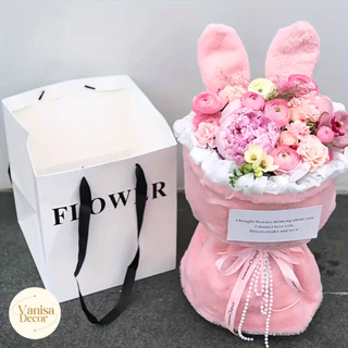 (พร้อมส่ง) ถุงกระดาษ ถุงของขวัญ ถุงใส่ดอกไม้ ขวดไวน์ ลาย FLOWER เคลือบด้าน เคลือบเงา วันเกิด แบบหนา หน้าใส มีหูหิ้ว