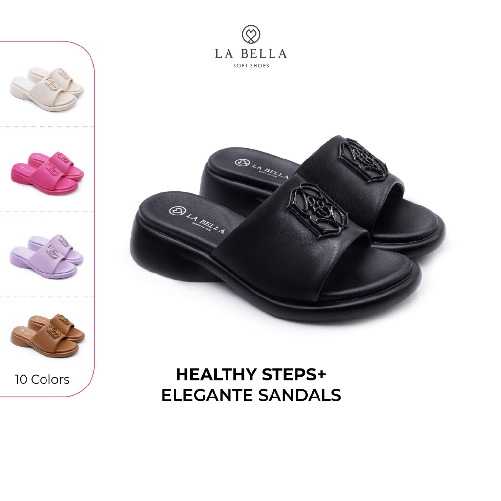 LA BELLA รองเท้าแตะเพื่อสุขภาพหนังแกะ รุ่น HEALTHY STEPS+ ELEGANTE SANDALS 10 สี