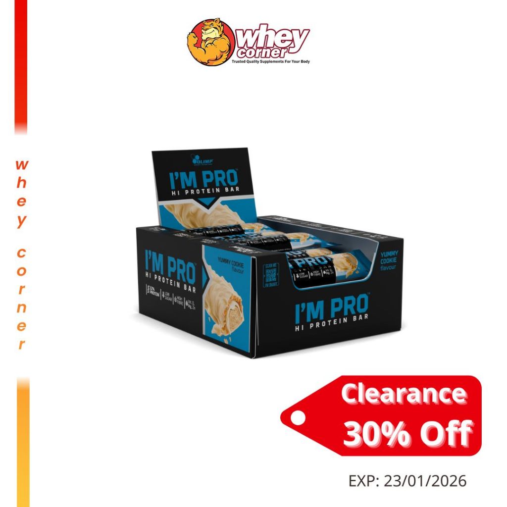 (Clearance Promo 30% off เฉพาะ Yummy Cookie, Coffe Delight) Olimp I’M PRO Protein Bar 40g. โปรตีนบาร์ โปรตีนแท่ง ขนมคลีน