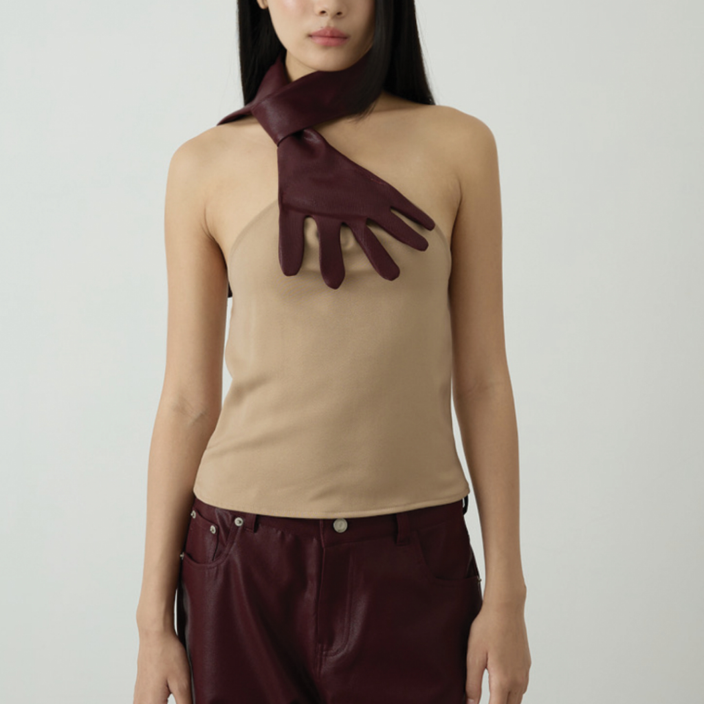 BLACKDOG BKK - Glove halter top เสื้อเกาะอกตกแต่งมือ - AW2514