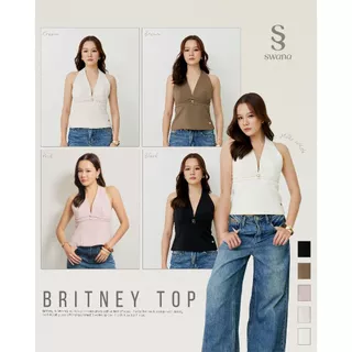Swana.ss - Britney top ( XS-XL) 🫦เสื้ออย่างเดียว เสื้อคอวีลึกสุดใจจ คล้องคอโชว์หลัง