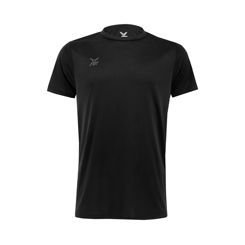 FBT เสื้อฟุตบอล คอกลมสีดำ ออกกำลังกาย ผ้าลื่นๆ รหัส M9T161