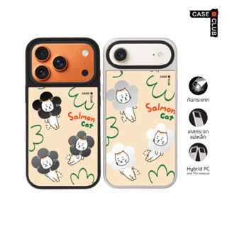 CaseClub เคสไอโฟน เคสกระจก ลาย Salmon Cat Flower สำหรับ i17 …