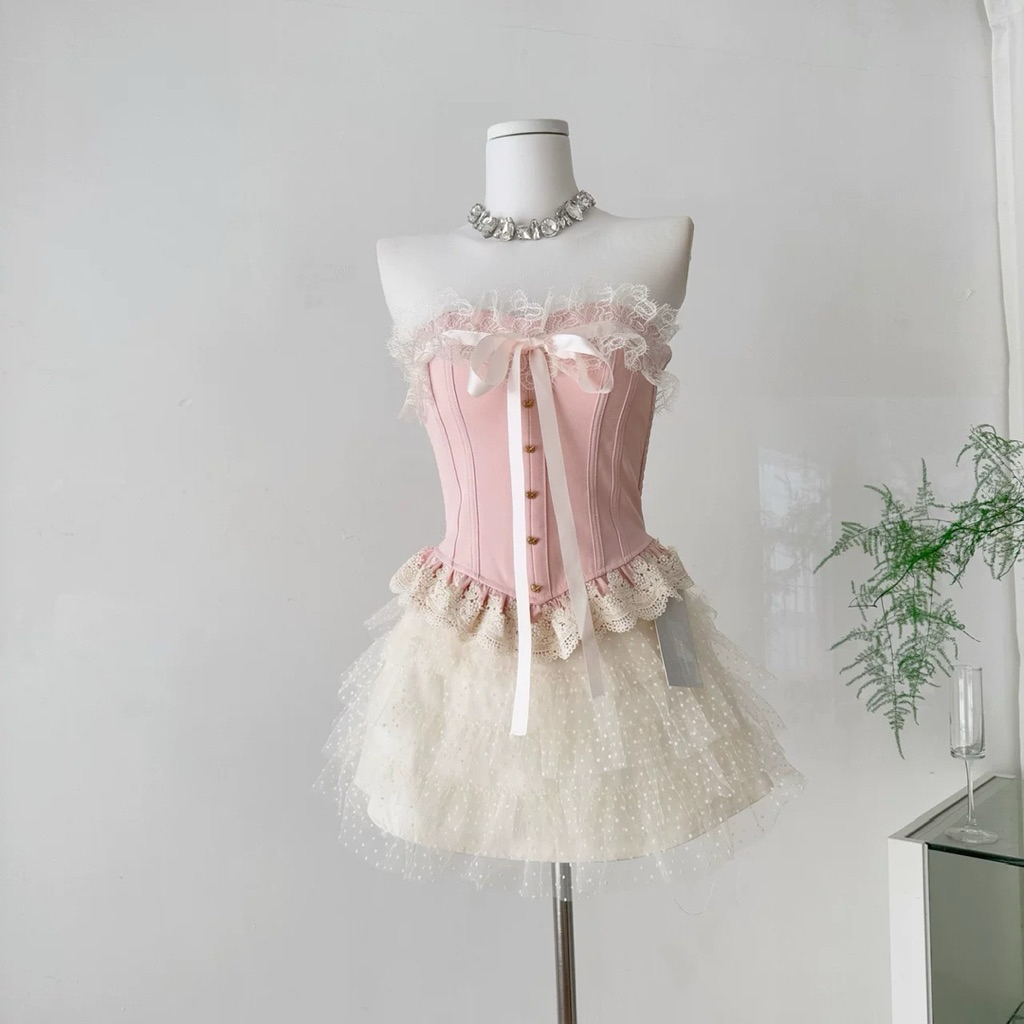 🍑 “Peach Cream Tart Set” — ลุคเจ้าหญิงวินเทจละมุนตา หวานแต่หรู 💕