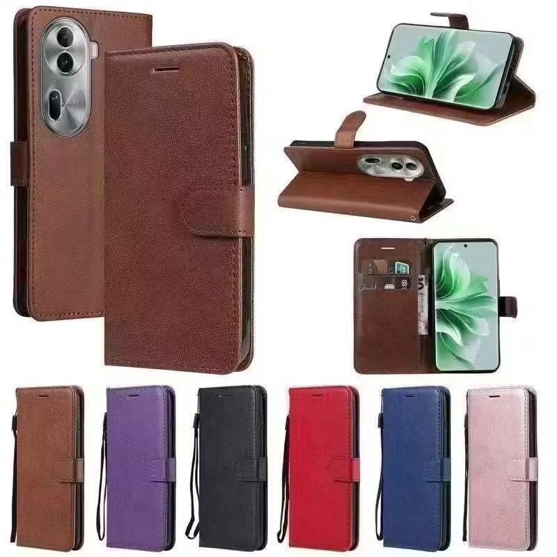 เคสฝาพับ ล็อค แถมสาย สำหรับ Oppo Reno11 Pro Reno2F Reno4 Reno5 Reno6 Pro Reno6Z 7Z 8Z Reno8T A79 Reno8มีแม่เหล็ก