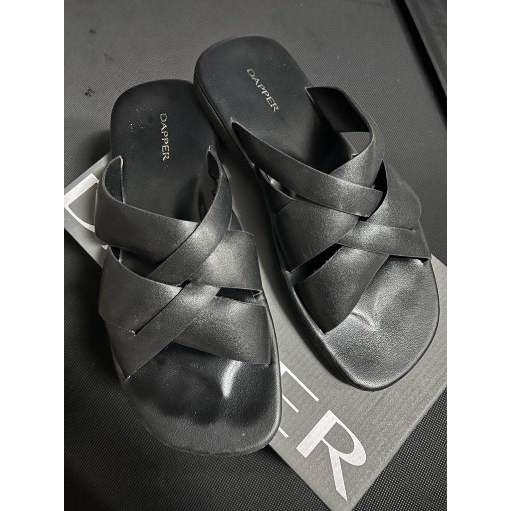 (แท้ช็อปไทย มีกล่องครับ) รองเท้าแตะ Dapper Sandle Shoes หนังสาน เรียบหรู ไซส์เบอร์41 สภาพ99%