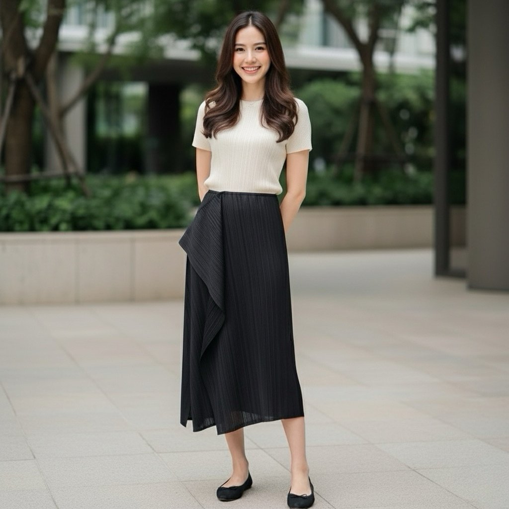 #BJtomySkirt240153 กระโปรงพลีทแน่นๆ