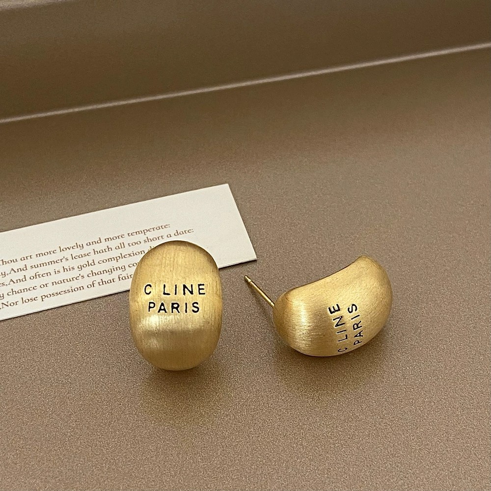 Luccica-ต่างหูสไตล์ยุโรปและอเมริกา ต่างหูสตั๊ดโลหะขัดเงาเรียบง่าย ต่างหูสไตล์เรโทรระดับไฮเอนด์ - รูปที่ 6