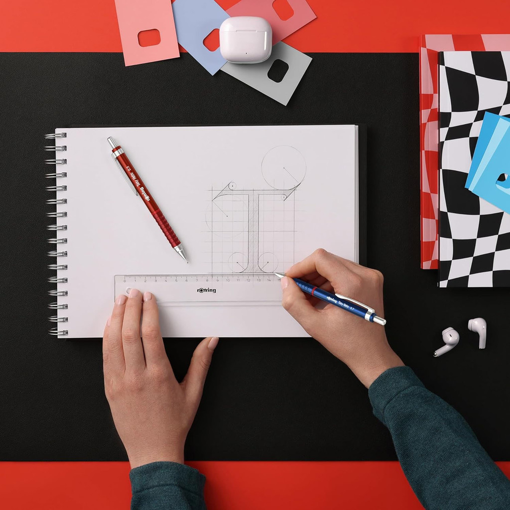 Rotring طقم قلم رصاص ميكانيكي Tikky Retro ‏0.5 — أزرق — صورة 2