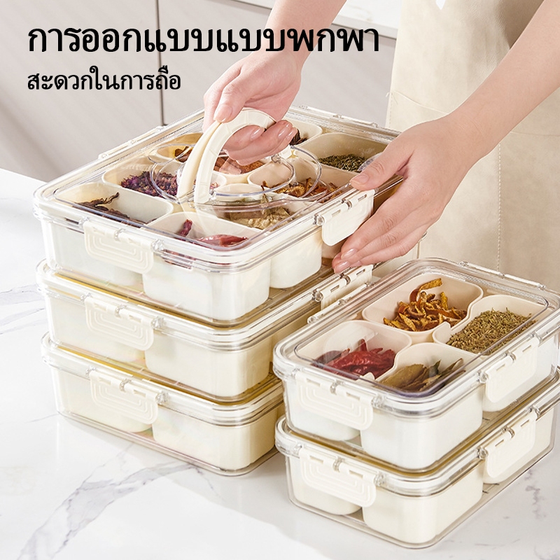 กล่องปิดผนึกเก็บในตู้เย็น แบ่งช่อง ระบายน้ํา พร้อมฝาปิด กล่องผัก สามารถวางผลไม้และอาหารปรุงสุกได้ 2/4/8 - รูปที่ 2