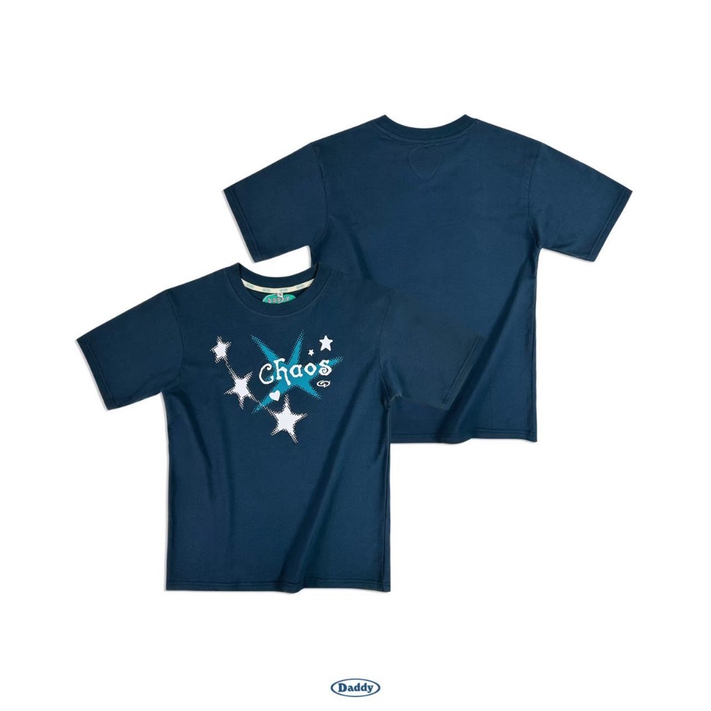 DADDY | Chaos Tee เสื้อยืดสีน้ำเงิน สกรีนลาย สุดน่ารัก