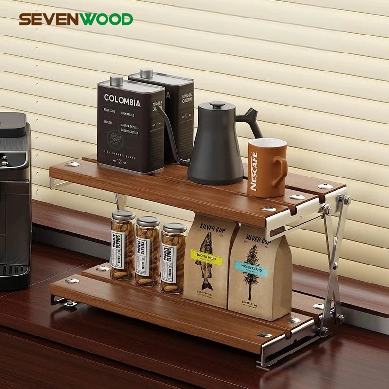 SEVENWOOD ชั้นวางแก้ว ชั้นวางของ ชั้นวาง ชั้นวางบนเคาน์เตอร์ แข็งแรงทนทาน ประกอบง่าย 2/3ชั้น วางซ้อนกันได้