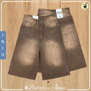Babarry Style [S-6XL] - กางเกงขาสั้น ยีนส์ 5 ส่วน เอวสูง ยาว 23 นิ้ว