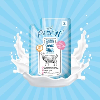 *ยกกล่อง12ซอง**60g* Pramy - Goat Milk นมแพะสเตอริไลส์สำหรับสัตว์เลี้ยง ทุกช่วงวัย นมน้ำเหลือง แบบซอง
