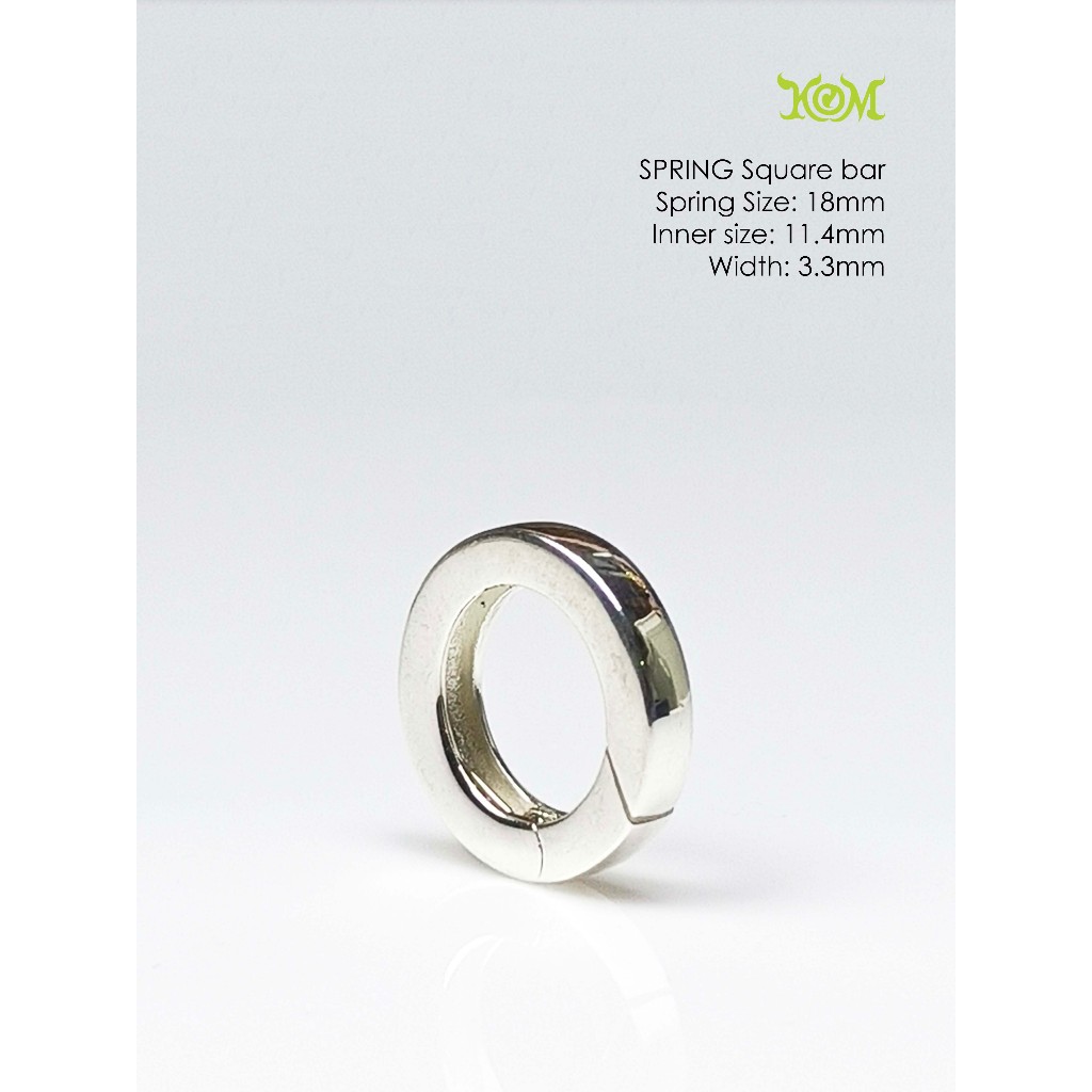 SPRING Bar Round Silver925 size 18mm สปริงเงินแท้925 ขนาดประมาณ 18mm อย่างหนา
