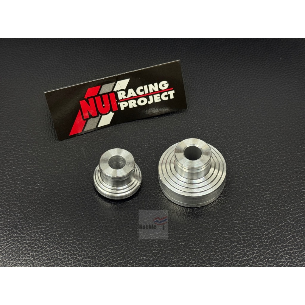 NUI racing บูชล้อหน้าอลูมิเนียมสีเงิน บูทล้อใส่รถมอไซด์เวฟ WAVE110i / WAVE125i ปลาวาฬ รุ่นกระปุกไมล์  ***ราคาต่อคู่