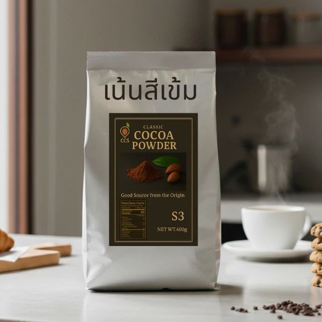 ผงโกโก้แท้ 100% CCS S3 (รุ่นมาตรฐาน) ขนาด 400 กรัม Cocoa Powder 100% CCS S3 (Standard) size 400g