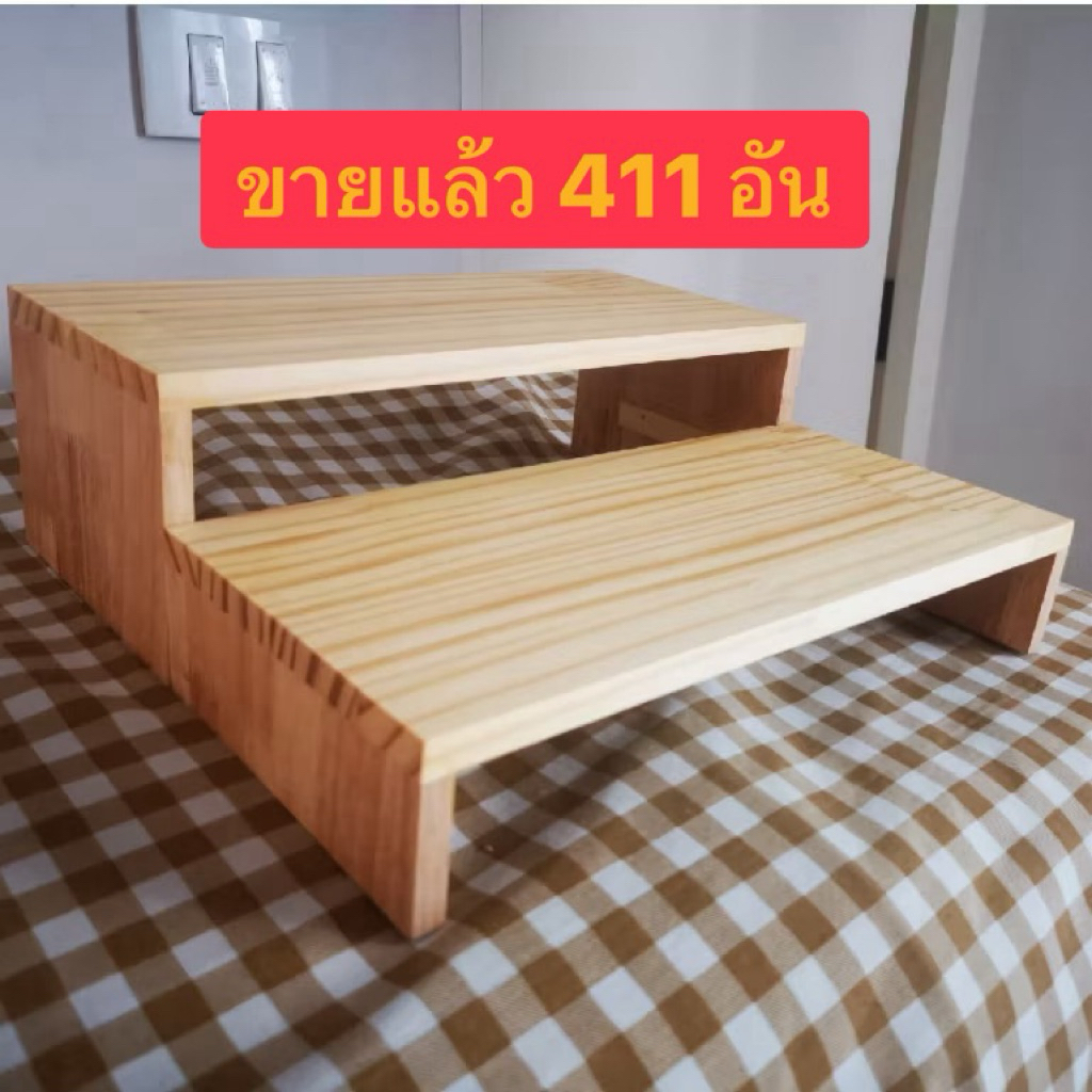 👉ชั้นเอนกประสงค์2 ชั้น ผลิตจากไม้สนนอกแท้  ลึก15 cm. ขนาดกxยxส 30x40x10 cm. GS02-15*40