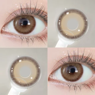 【ซื้อ2คู่แถมน้ำยา60ml】Midroo Lens[0.00~-6.00] คอนแทคเลนส์ค่าสายตาสั้นสีธรรมชาติ Aoki Brown/Grey-14.0mm