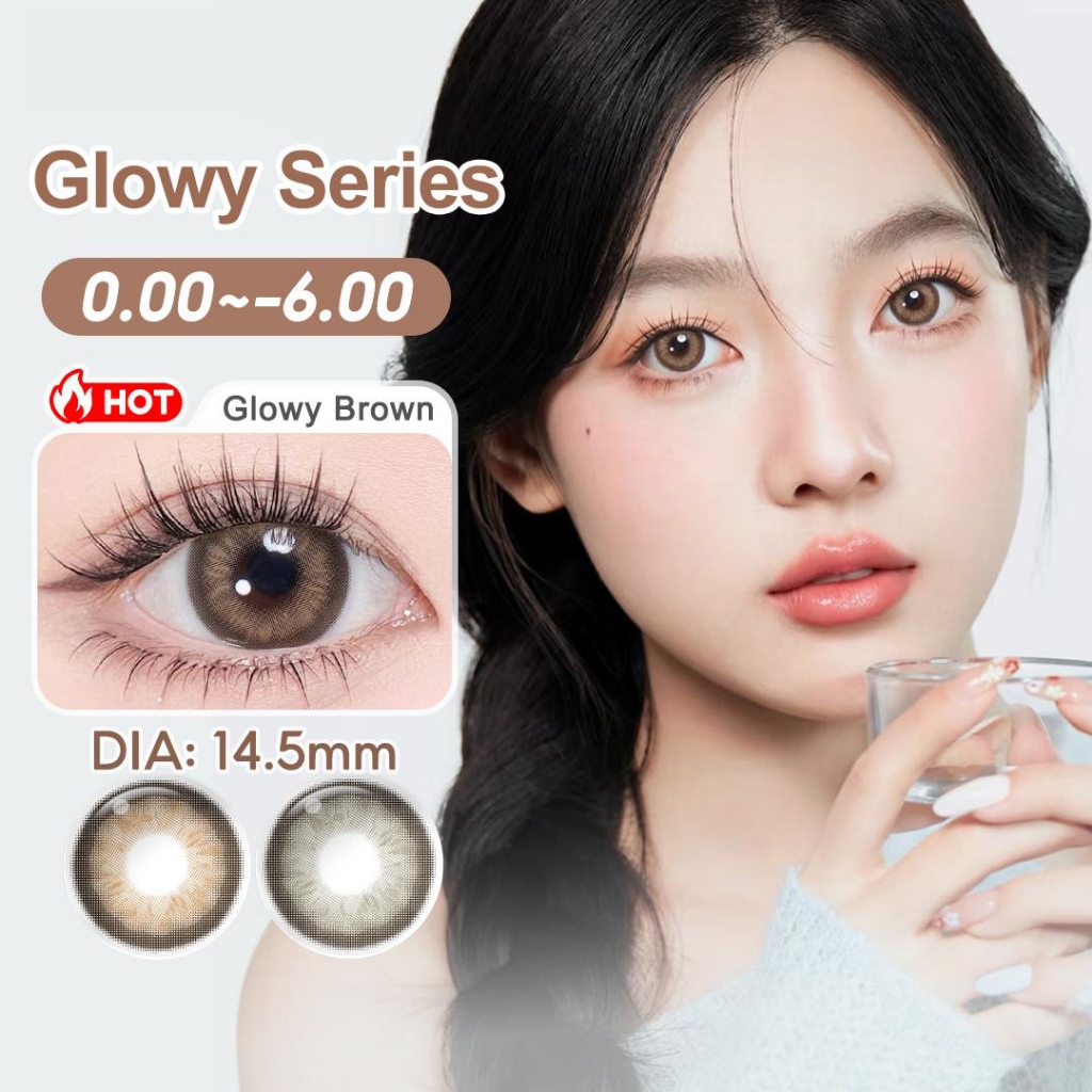 Realcon Color 38 Magister คอนแทคเลนส์ Glowy Series แว่นตาสายตาสั้น คอนแทกขยายรูม่านตา Glowy Brown Le