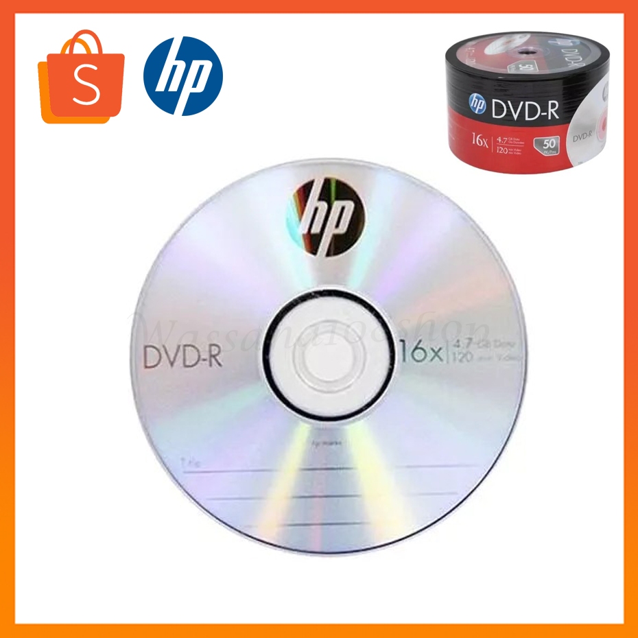 พร้อมส่ง แผ่น DVD ยี่ห้อ HP DVD-R 4.7Gb 16X (แพ็ค50)