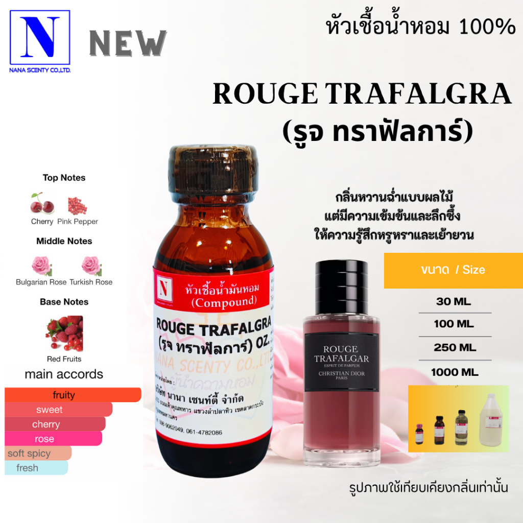 หัวเชื้อน้ำหอม 100% กลิ่นรูจ ทราฟัลการ์ (ROUGE TRAFALGRA)