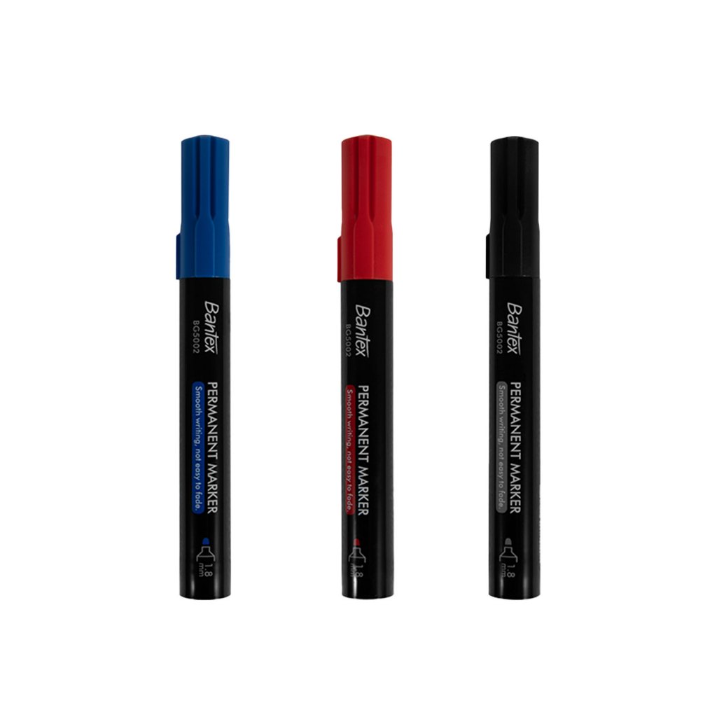 Bantex ปากกา ปากกามาร์คเกอร์  ปากกาเคมีขนาด 1.8มม. มี 3 สี เขียนลื่น  Permanent Marker