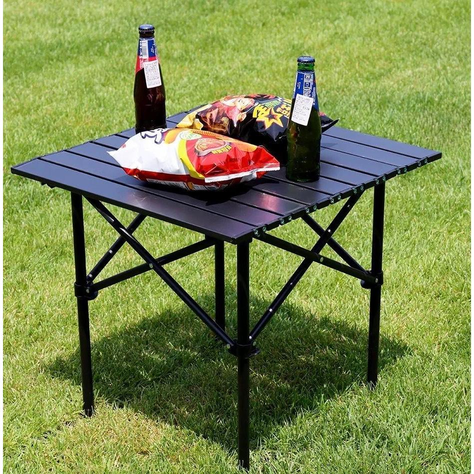 WAILAMHK โต๊ะแคมป์ปิ้ง WL-009 สีดำไซส์เล็ก ขนาด 54x50x50 cm โครงเหล็กคุณภาพดี รองรับน้ำหนัก 100 kg ส
