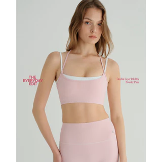 when.we.stretch - Everyday Double Layer Rib Bra สายคล้องคอปรับระดับได้ (-เฉพาะบรา-) *พร้อมส่ง*