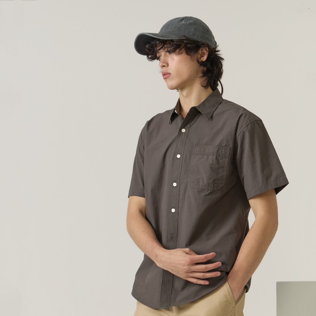 TWENTYSECOND เสื้อเชิ้ตแขนสั้น ผ้าคอตต้อน รุ่น Standard Lite Shirt - เทา / Grey