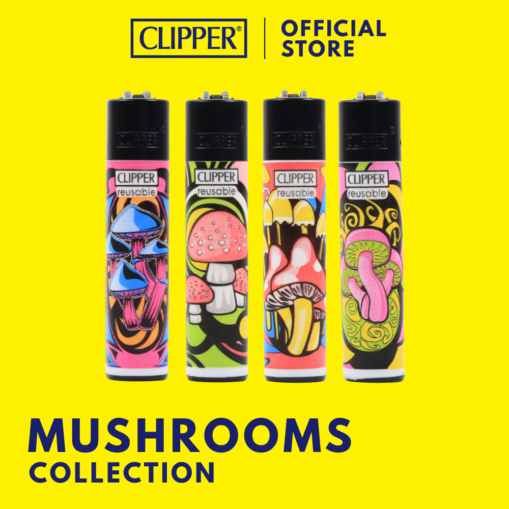 ไฟแช็ค คลิปเปอร์ Clipper Lighters Mushrooms ไฟแช็คเติมแก๊สได้ เปลี่ยนหินไฟได้ แรงสู้ลม พกพาสะดวก