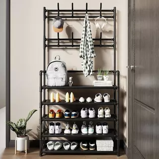 พร้อมส่ง Finsso : HEMNES ชั้นวางรองเท้าพร้อมราวแขวน ชั้นวางของ ราวแขวน ราวแขวนเสื้อผ้า ชั้นวางรองเท้า ราวแขวนเอนกประสงค์