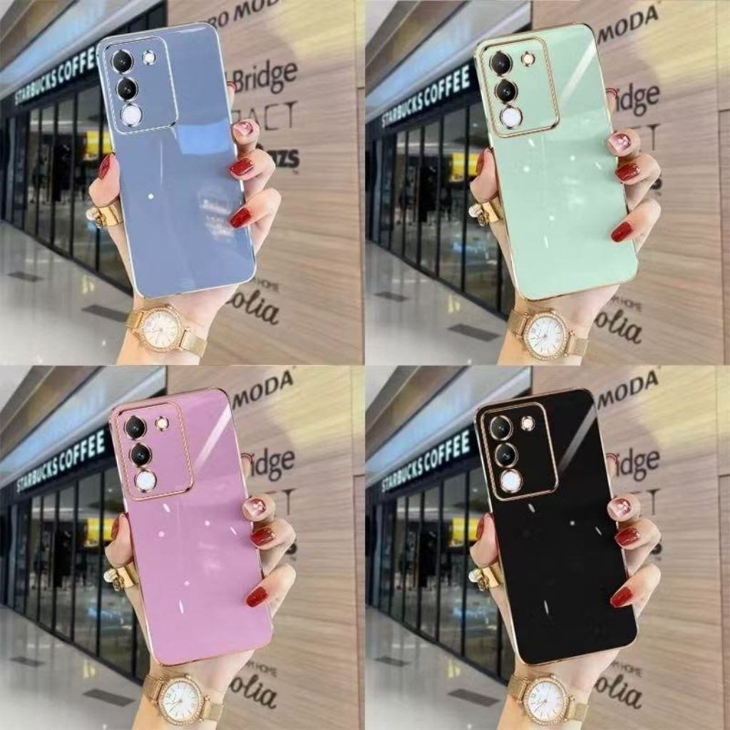 🔥GOODเคสโทรศัพท์ Vivo Y04 Y29S Y19S Y200 Y300 Y100 V29 V29E V40Lite V27 Pro Y28 Y17S Y22 Y22S Y16เคส ขอบตรง ป้องกันเลนส