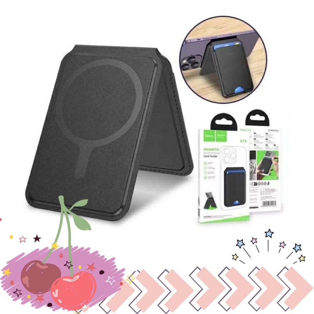 พร้อมส่งจากไทย Hoco GT3 Magnatic card holder ที่เก็บการ์ดแม่เหล็กรองรับ Mag Safe ใช้ตั้งโทรศัพท์ได้