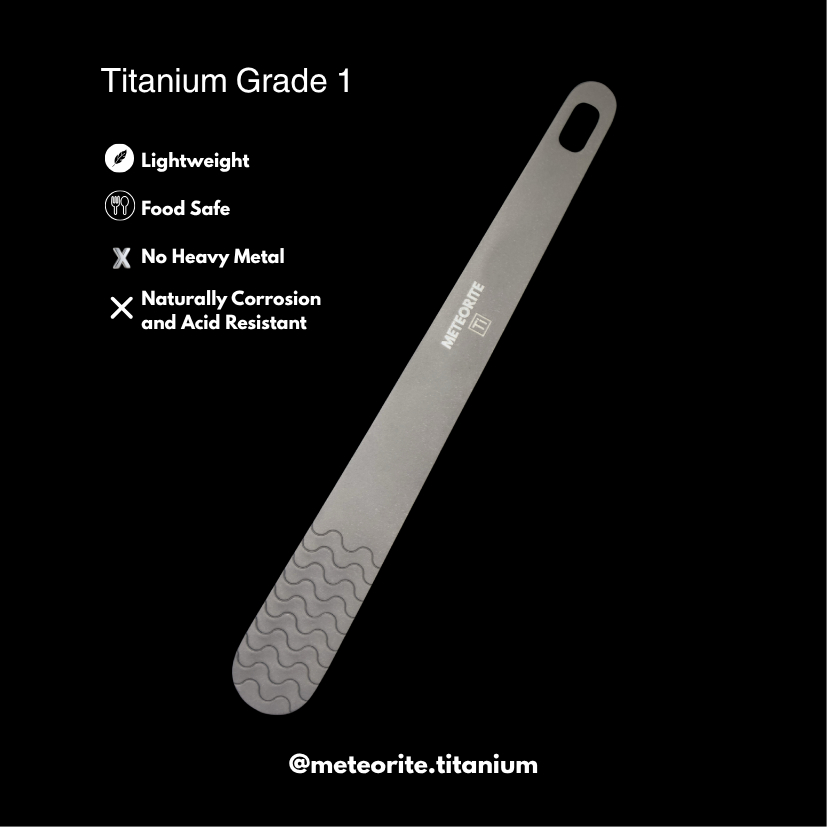 ไม้ปาดแยม ปาดเนย ปาดไส้เกี๊ยวไทเทเนียมแท้Grade1(99.5%) Meteorite Ti Spreader