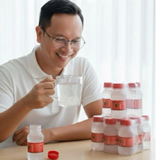 (2 แพค) เครื่องดื่มรังนกฝาแดงขนาดขวด 100 มล.ไม่ผสมวุ้น แพค 6 ขวด