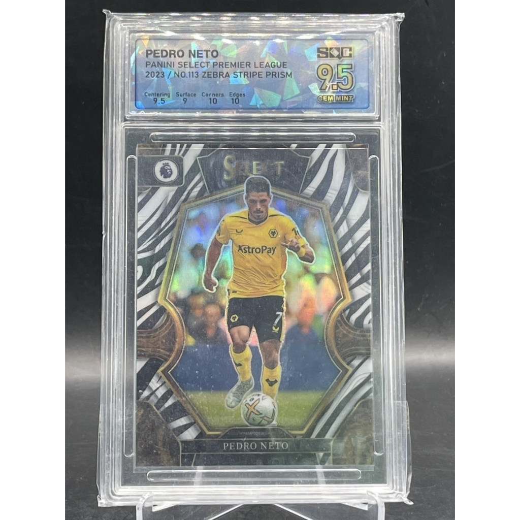 🦓 PEDRO NETO 2023 Panini Select Premier League ZEBRA PRIZM **SQC 9.5 GEM MINT** การ์ดฟุตบอล #/25 (#1