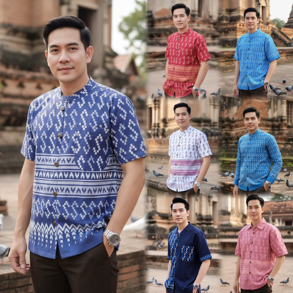 เสื้อพื้นเมืองผู้ชาย รวมรุ่นลายขอพระราชทาน