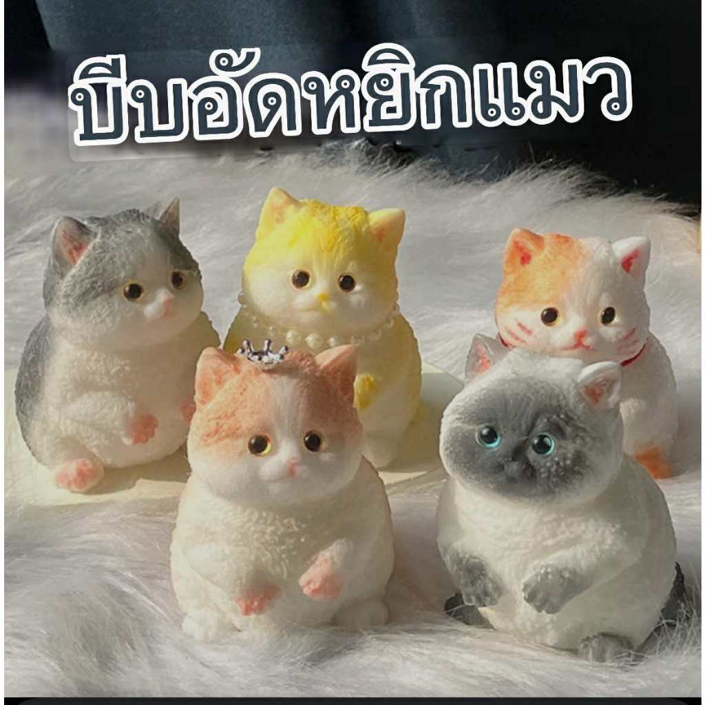 สินค้าพร้อมส่งในไทย แมวรูปบีบของเล่น แมวน่ารัก ของเล่นบีบ ของเล่นบีบคลายเครียด