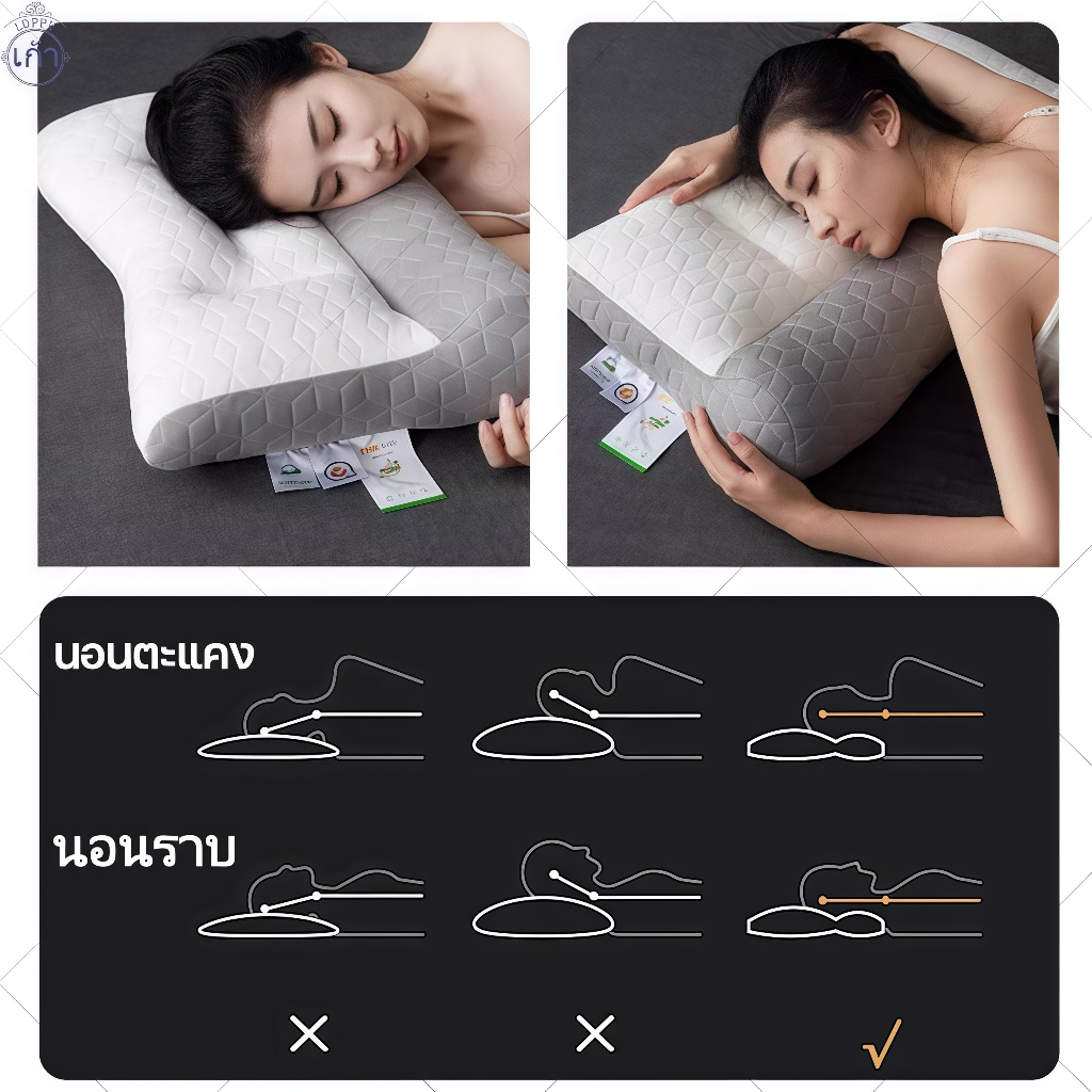 หมอน หมอนสุขภาพ หมอนนอน ป้องกันไรฝุ่น ลดกรน รองรับตามสรีระคอ บรรเทาอาการปวดคอที่เกิดจากการนอน นอนไม่พอดี รูปที่ 4