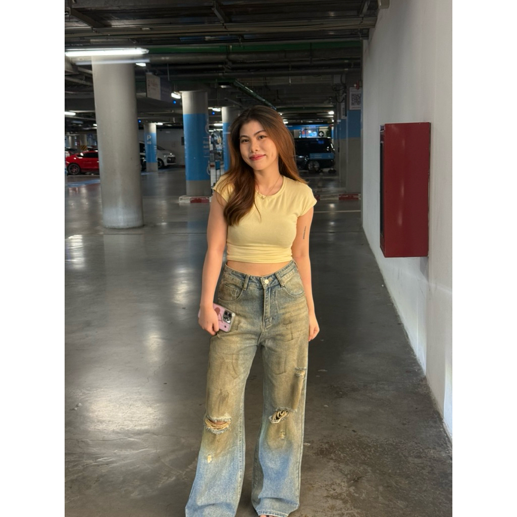 รุ่น 5535 ทรง Baggy แต่งเปื้อนโคลน สีฟอกอย่างเก๋